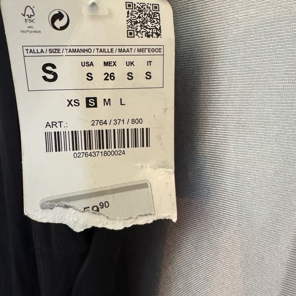 Zara Black Wide Leg Pants Or Skant Size Small NWT - Picture 4 of 9